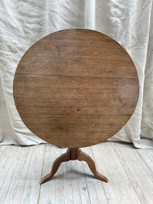 Antique French Oak Folding Round Breakfast Table
