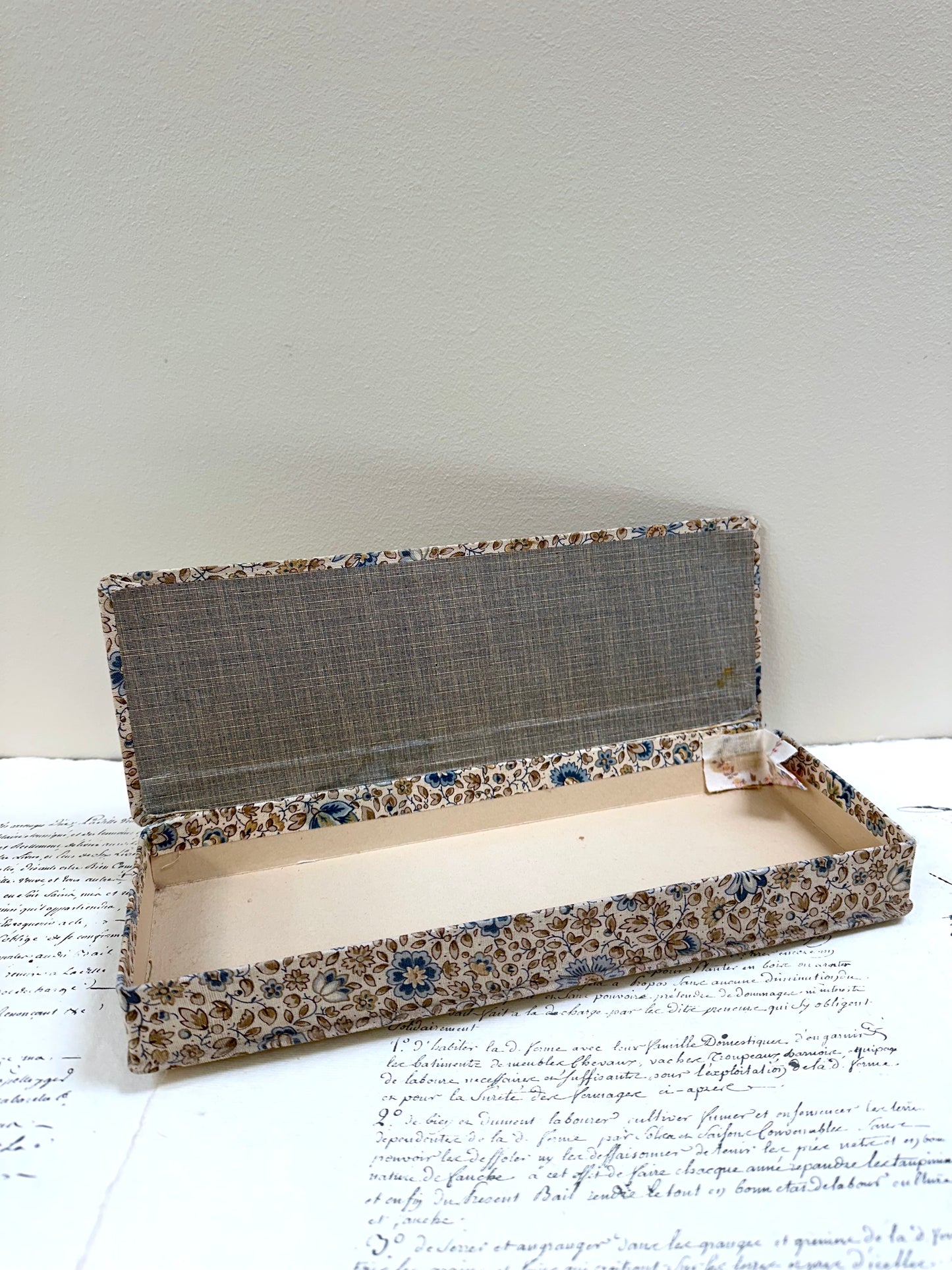 Antique French 'Jardin des Fleur' Fabric Covered Boudoir Boxes