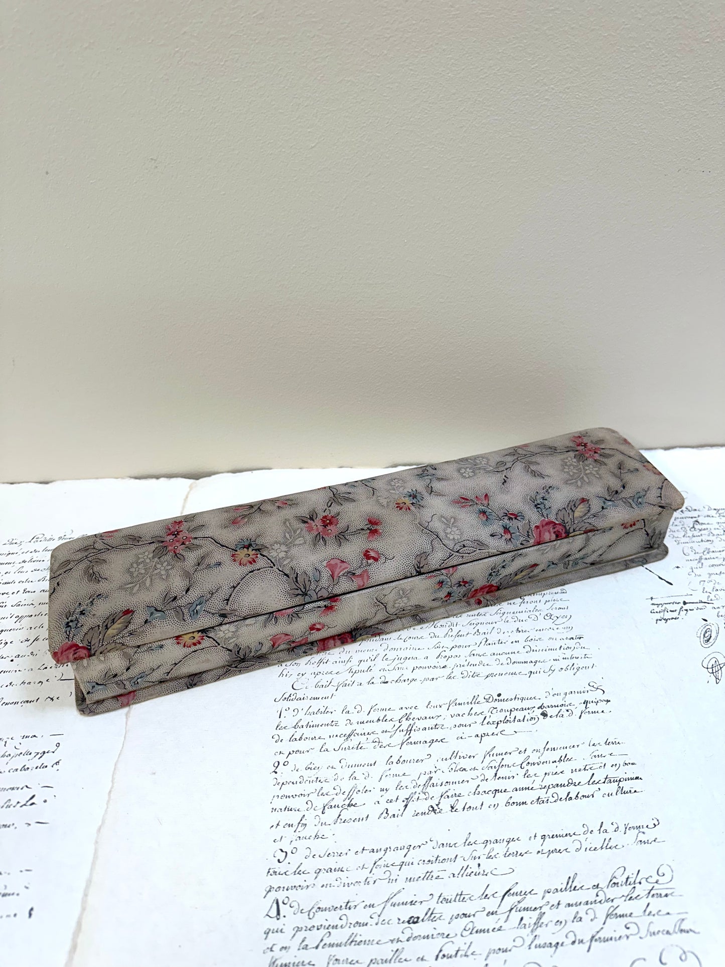 Antique French Fabric Covered Boudoir Box