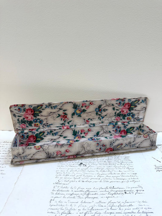 Antique French Fabric Covered Boudoir Box