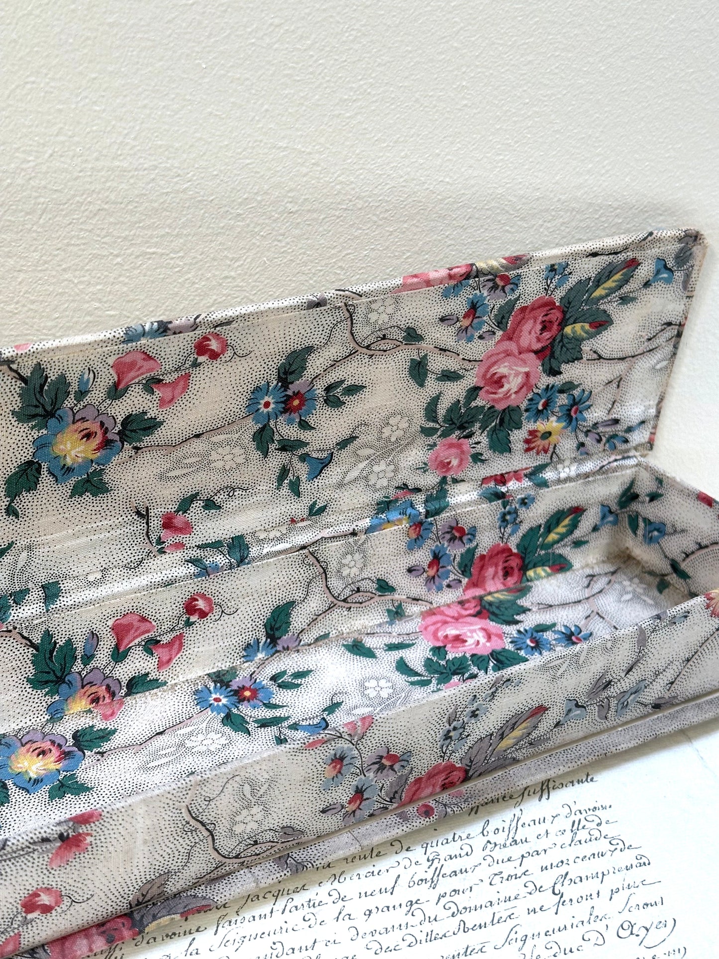 Antique French Fabric Covered Boudoir Box