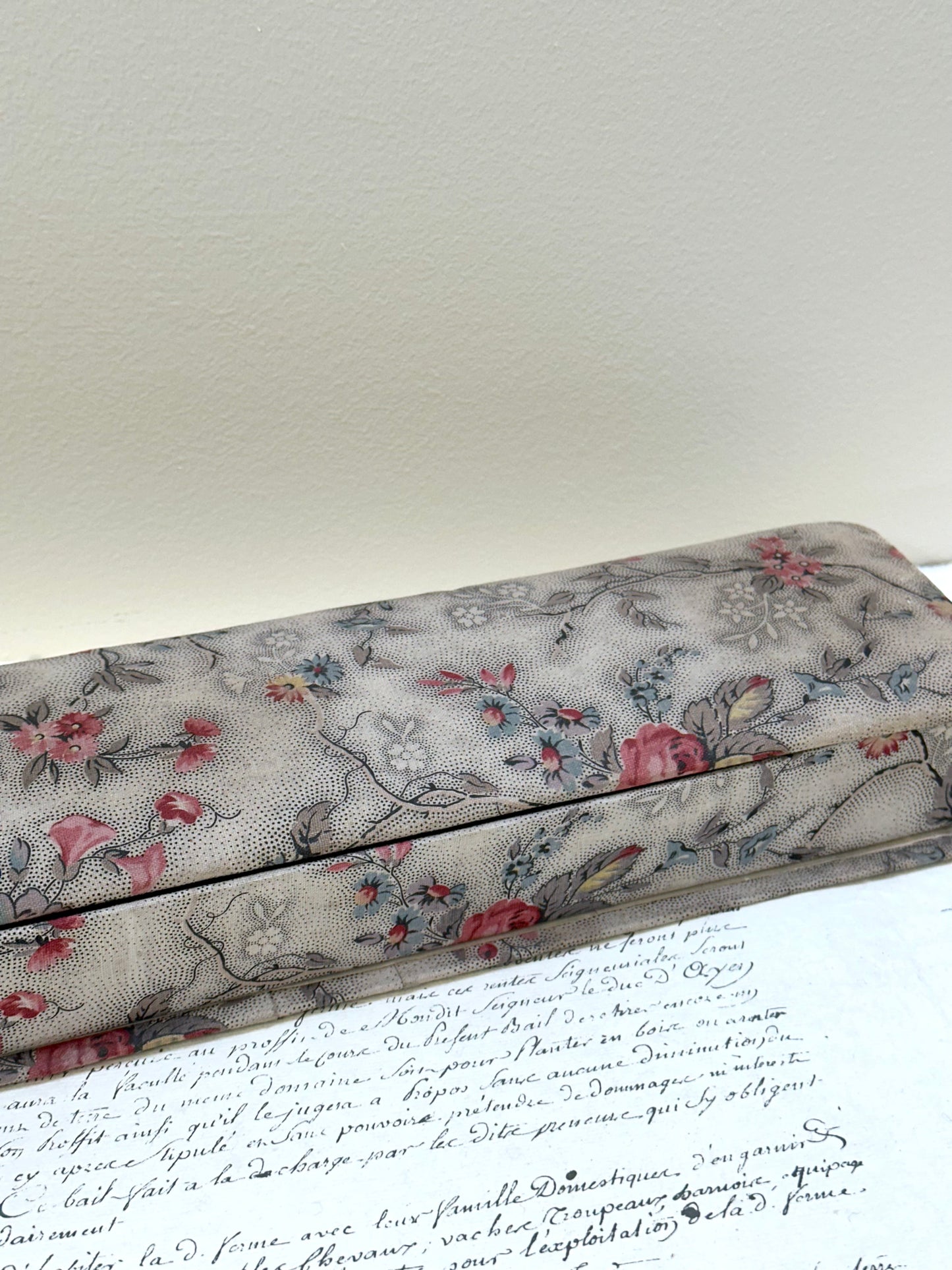 Antique French Fabric Covered Boudoir Box