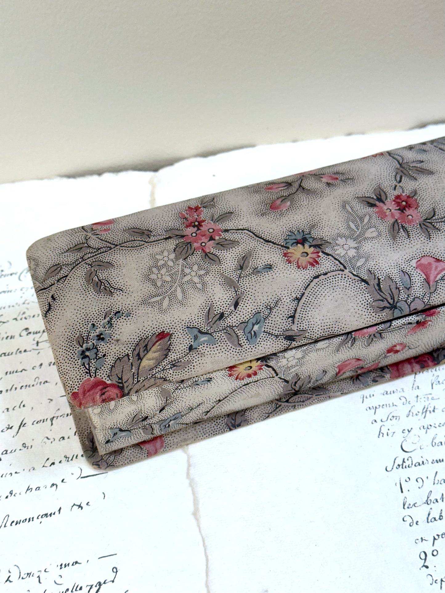 Antique French Fabric Covered Boudoir Box