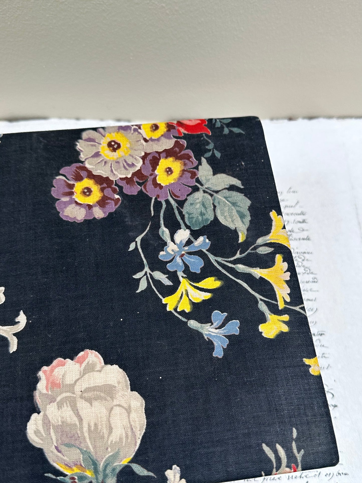 Antique French 'Bouquet des Fleurs' Fabric Covered Boudoir Boxes