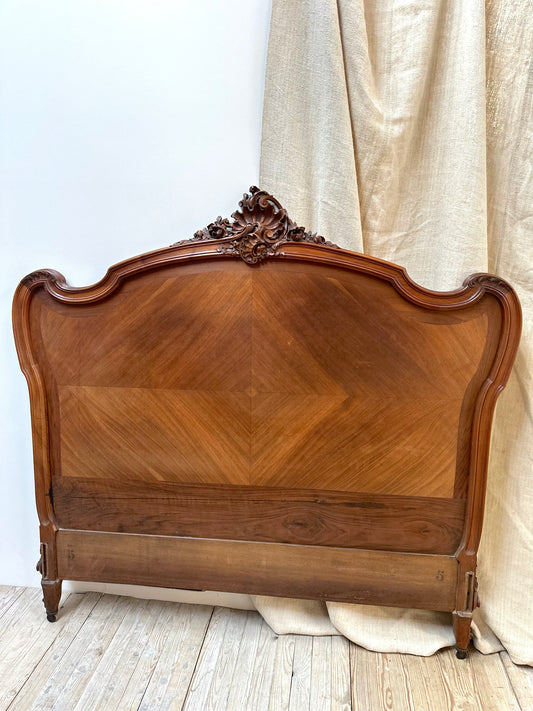 Antique French Quartercut Veneer Queen Size Bed