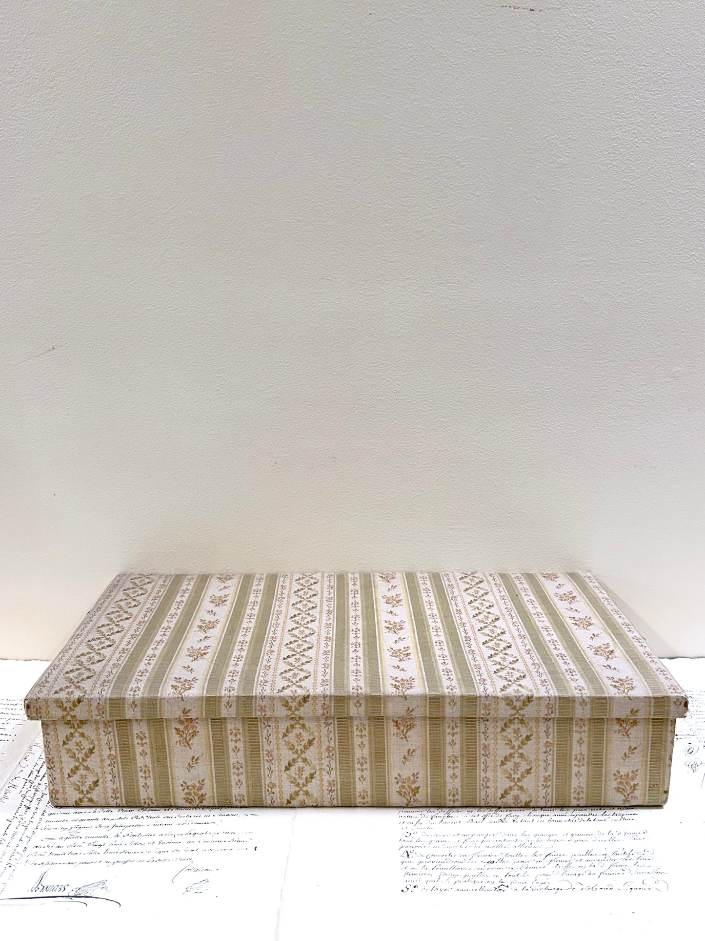 Large Antique French Fabric Covered Boudoir Box