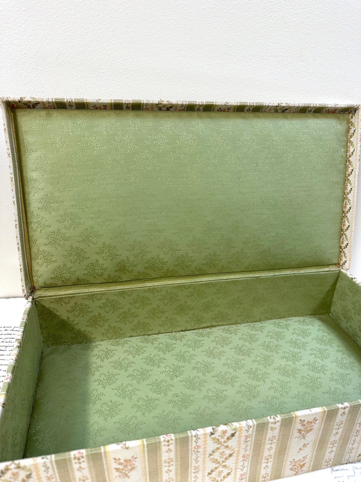 Large Antique French Fabric Covered Boudoir Box