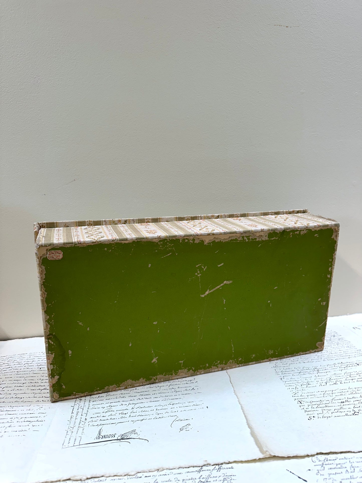 Large Antique French Fabric Covered Boudoir Box