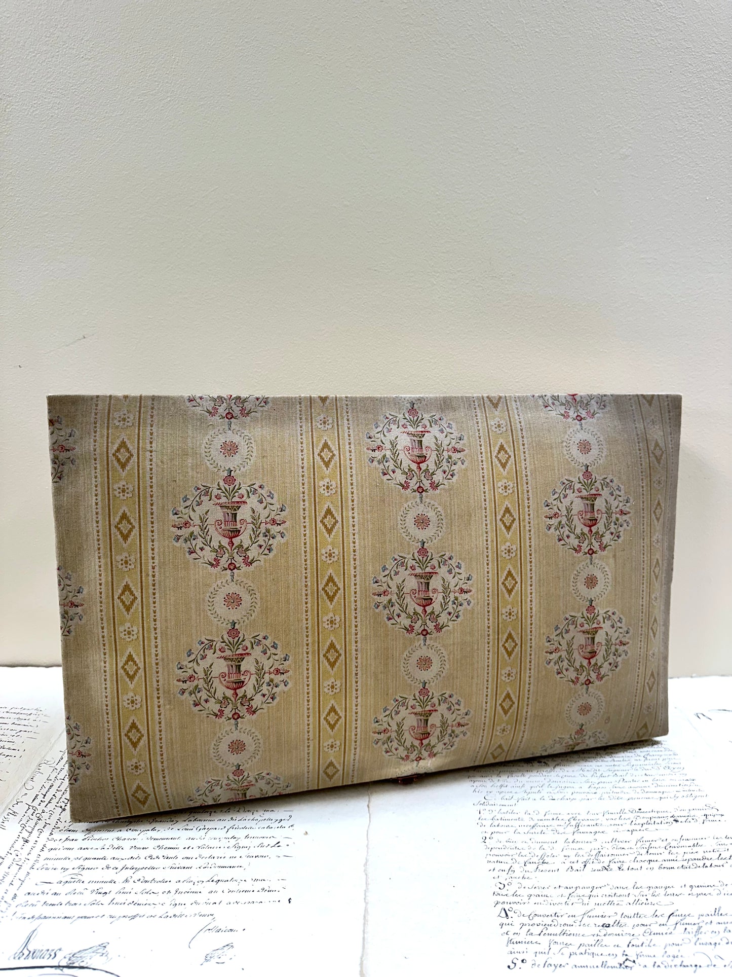Large Antique French Padded Fabric Covered Boudoir Box