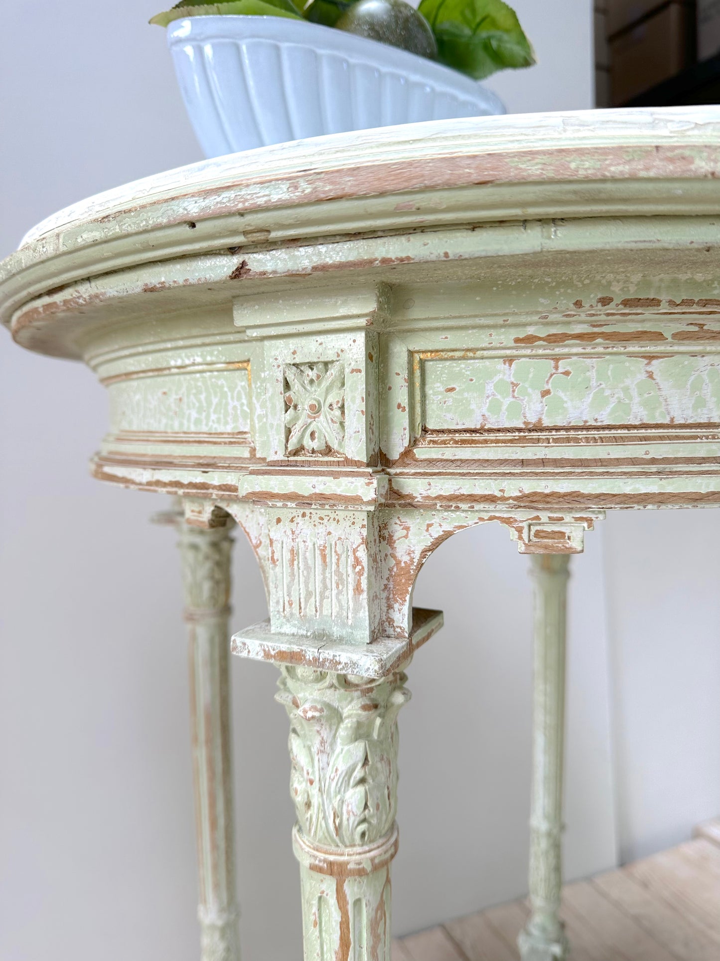Antique French Louis XVI Round Marble Top Table