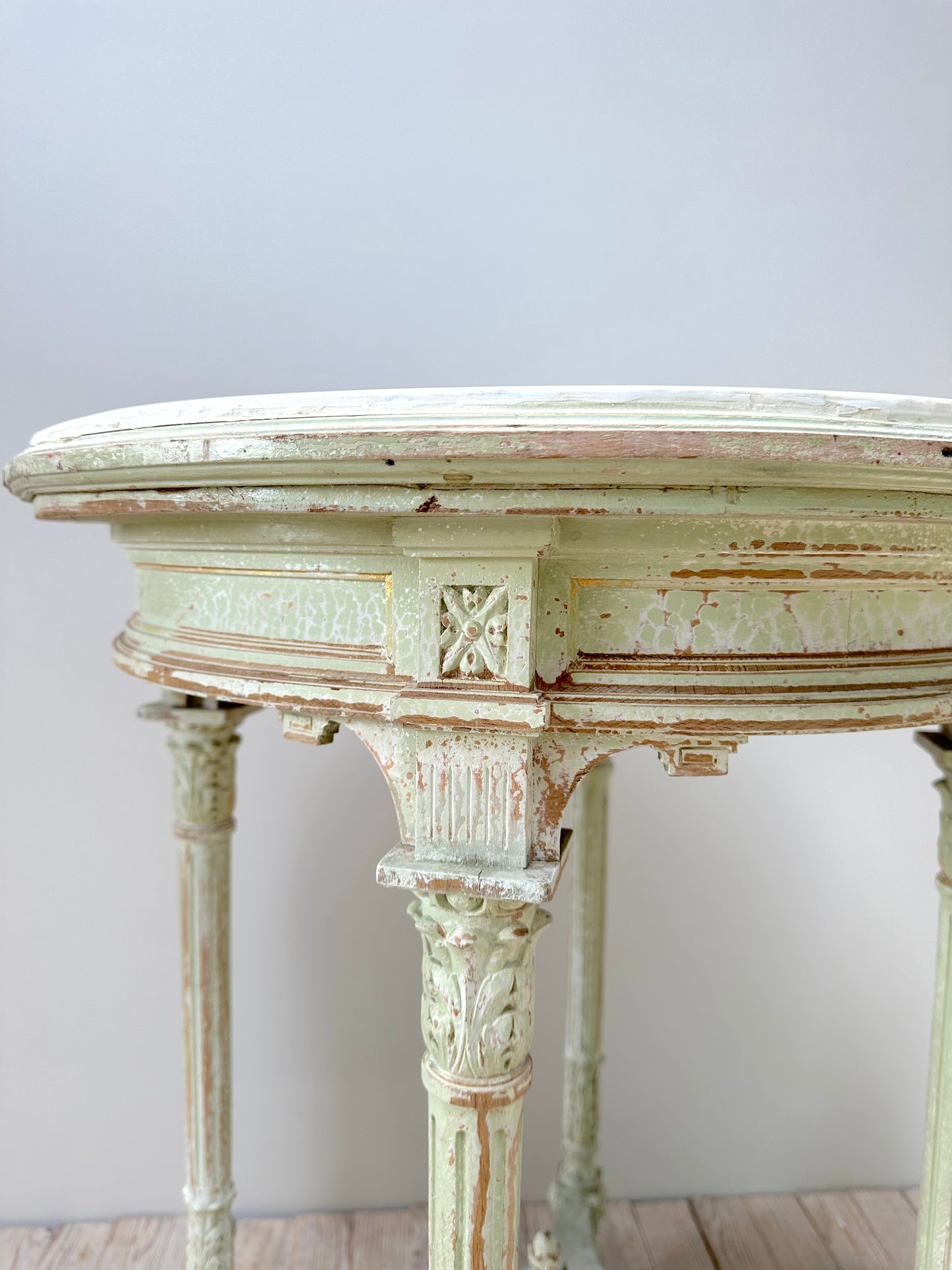Antique French Louis XVI Round Marble Top Table