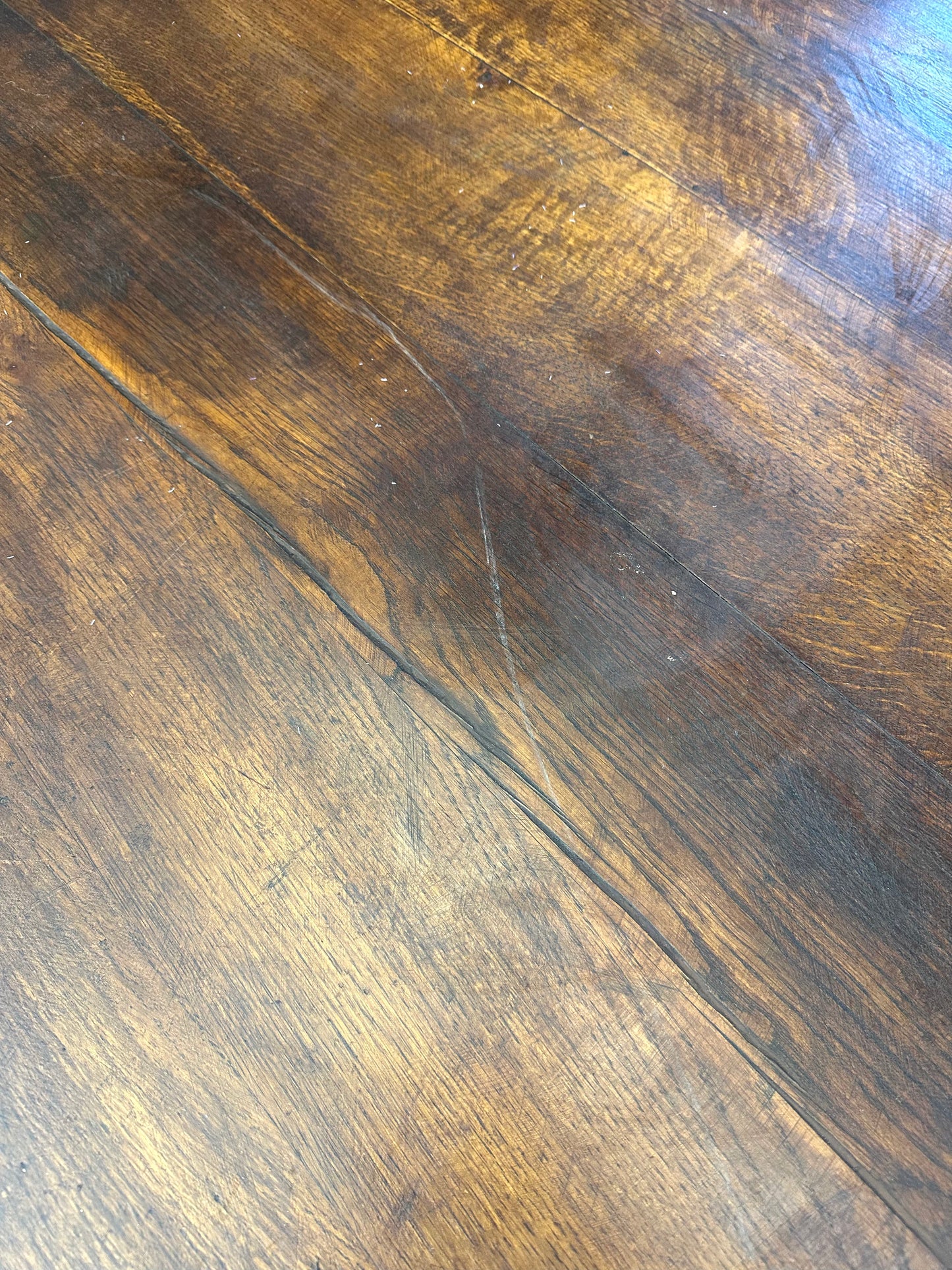 Antique French Rustic Oak Farmhouse Dining Table
