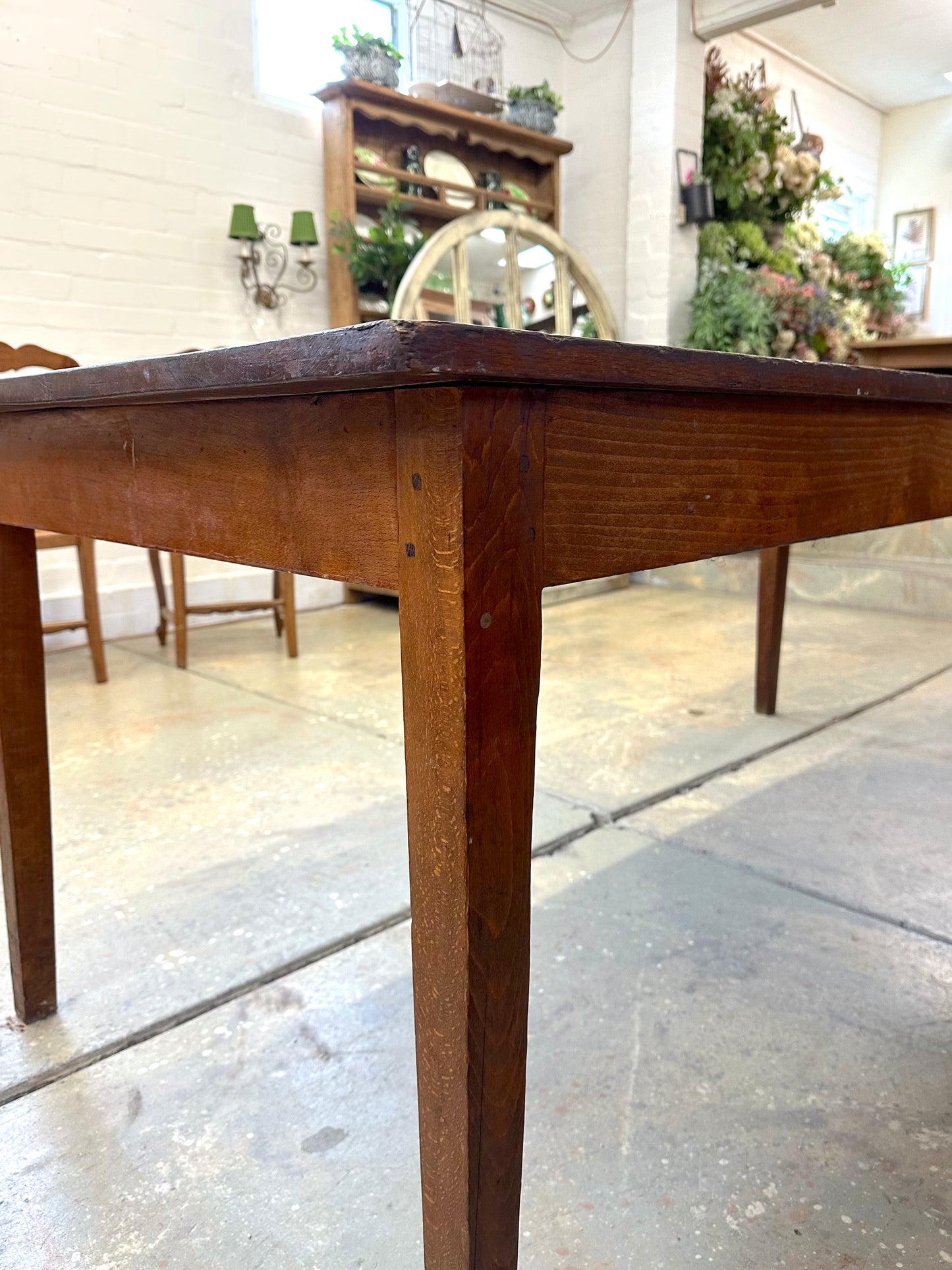 Antique French Rustic Oak Farmhouse Dining Table