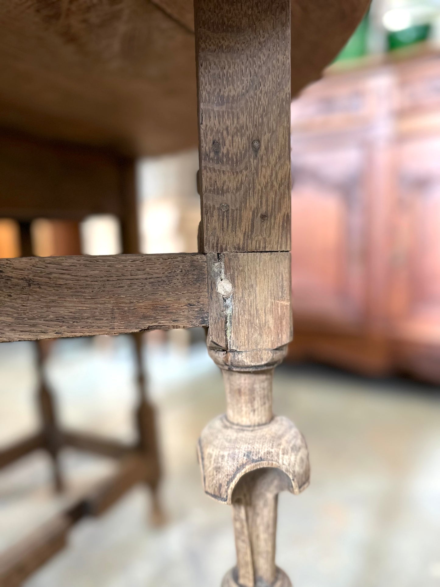 Antique French Oak Gate Leg Oval Table