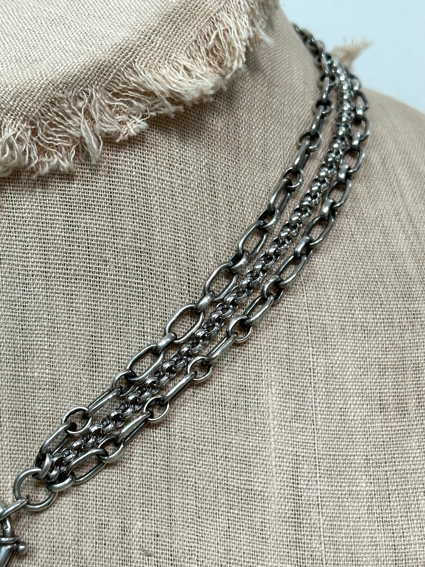 Antique French Silver Necklace With Decorative Locket