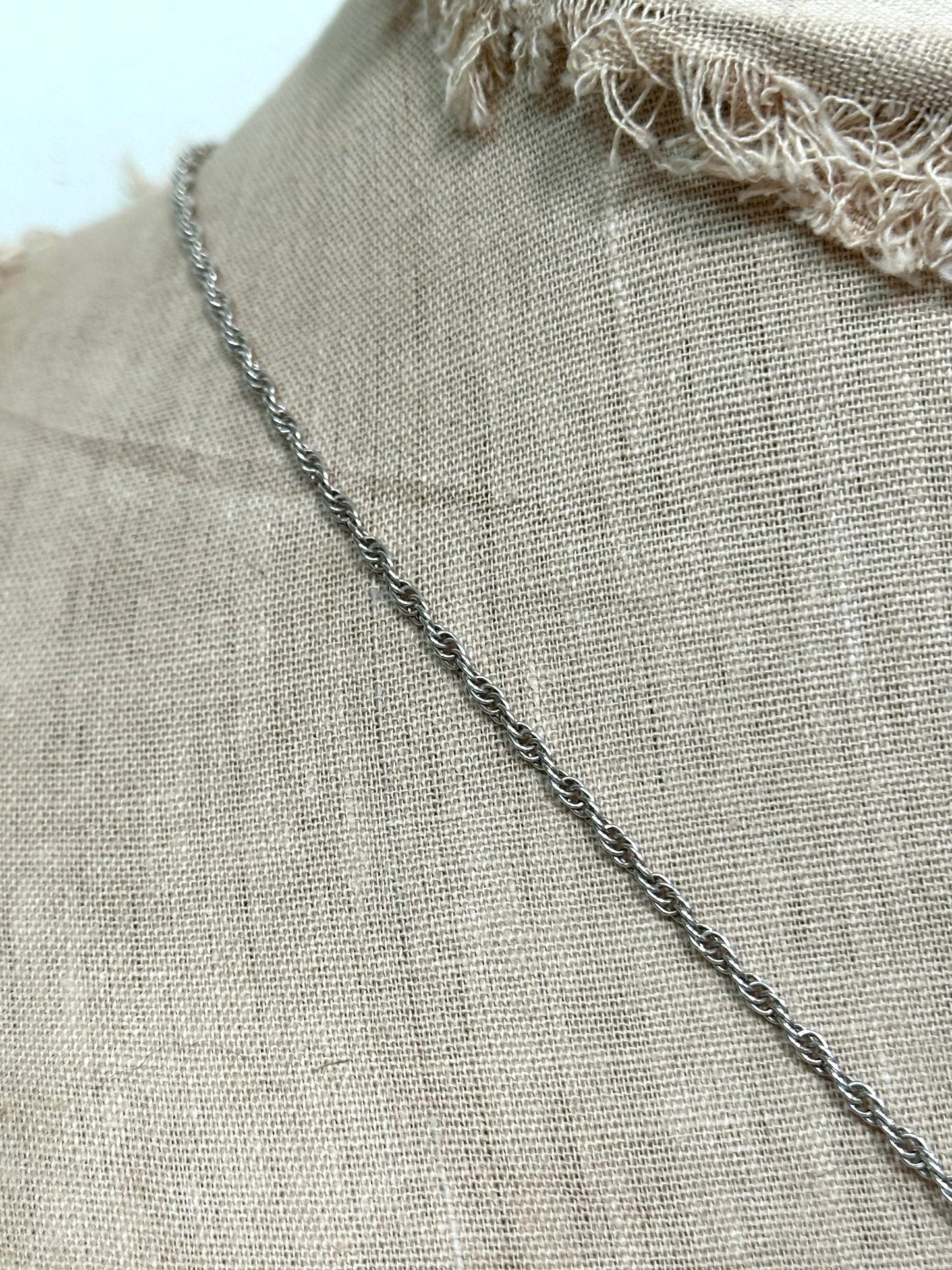 Antique French Silver Necklace With Heart Locket
