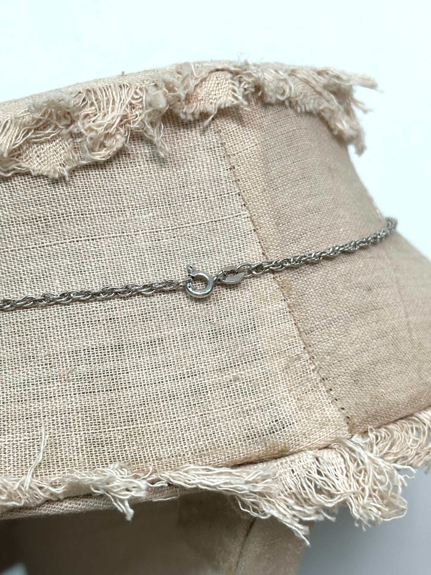 Antique French Silver Necklace With Heart Locket