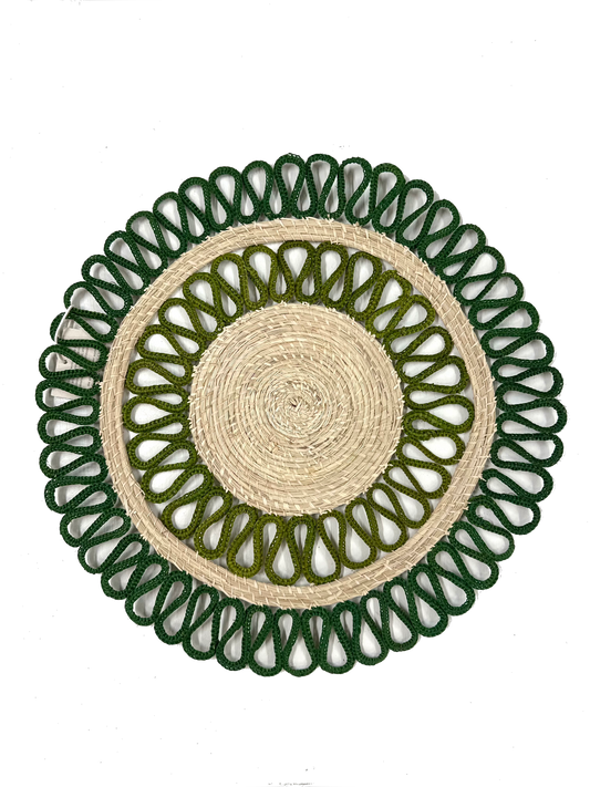 Rattan Placemat Dark Green And Olive