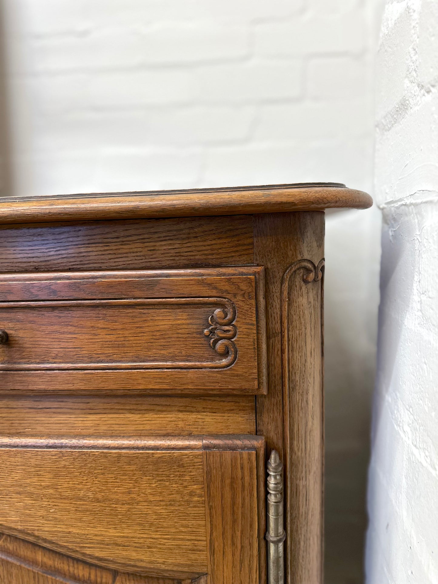 Antique French Oak 3 Door Sideboard
