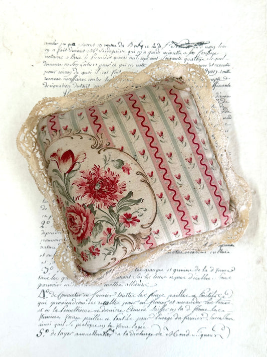 Antique French Floral Pin Cushion