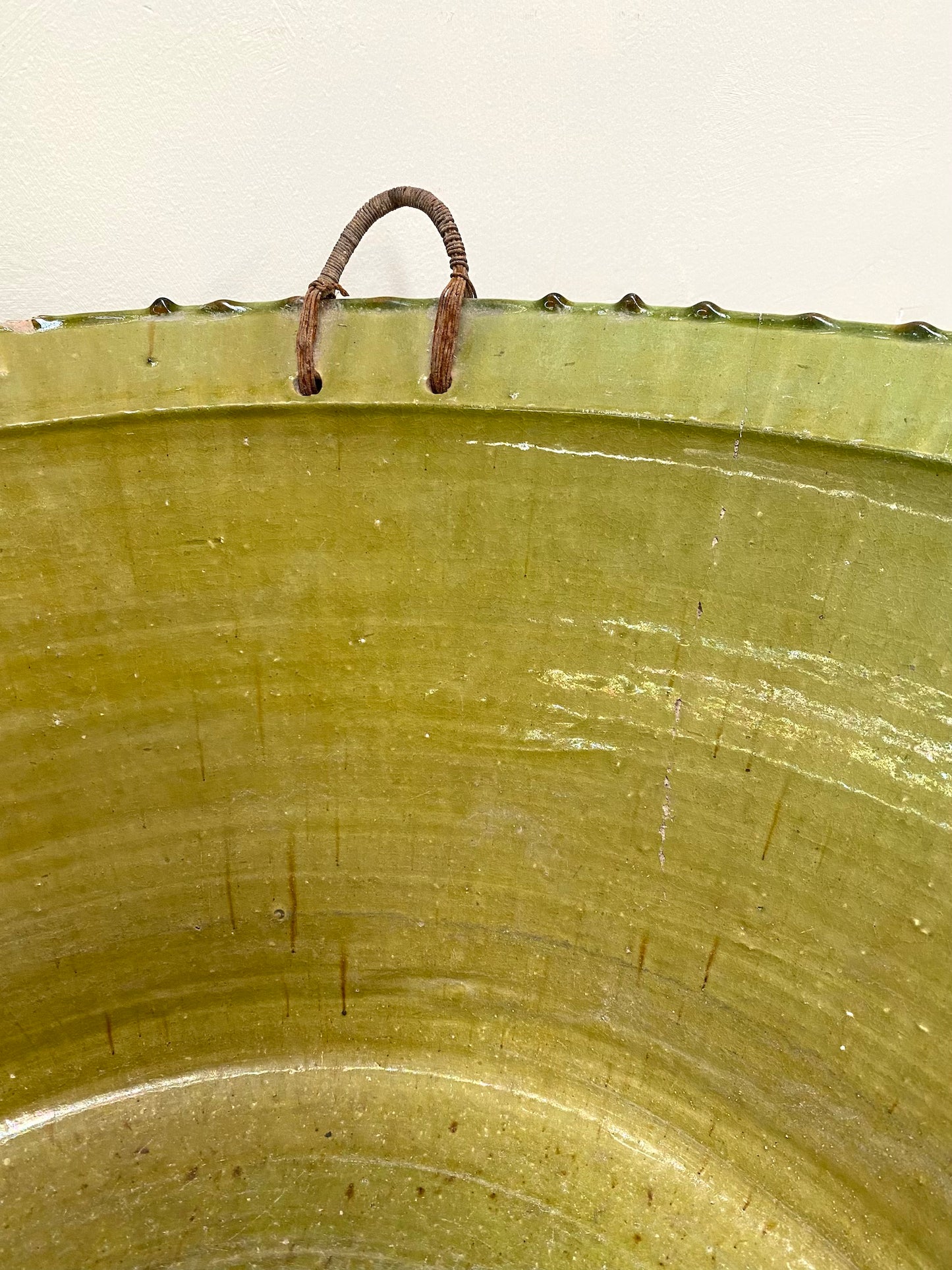 Vintage Spanish Glazed Bowl - Fern Green - Extra Large