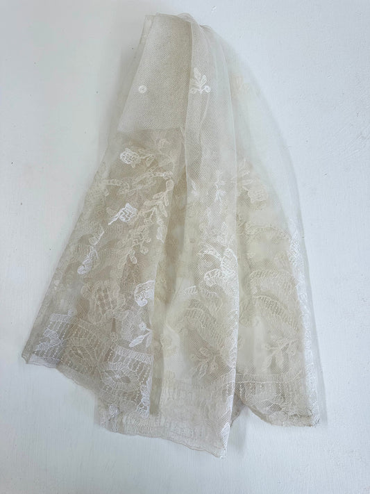 Antique Piece Of Embroidered Lace