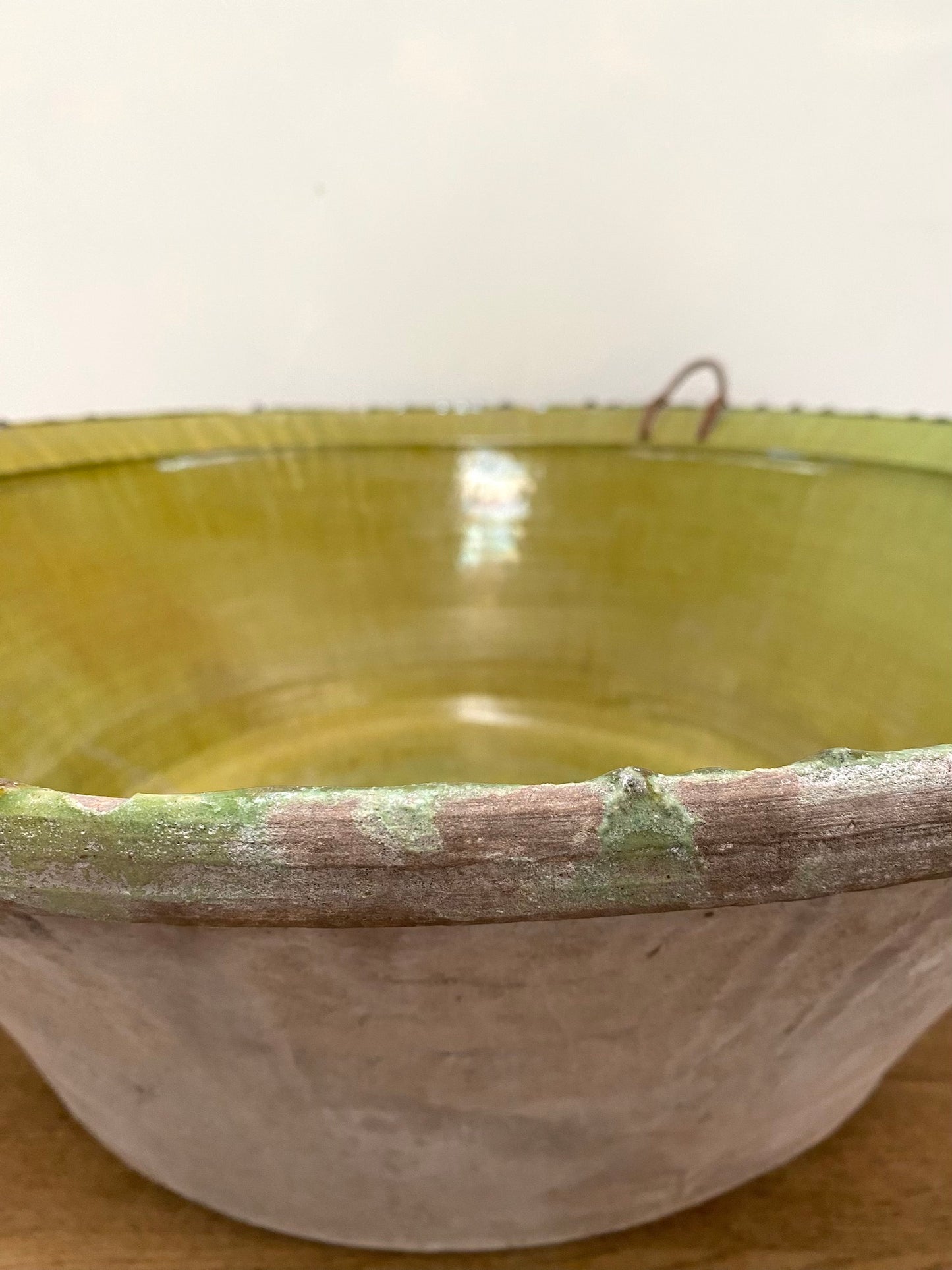 Vintage Spanish Glazed Bowl - Fern Green - Extra Large