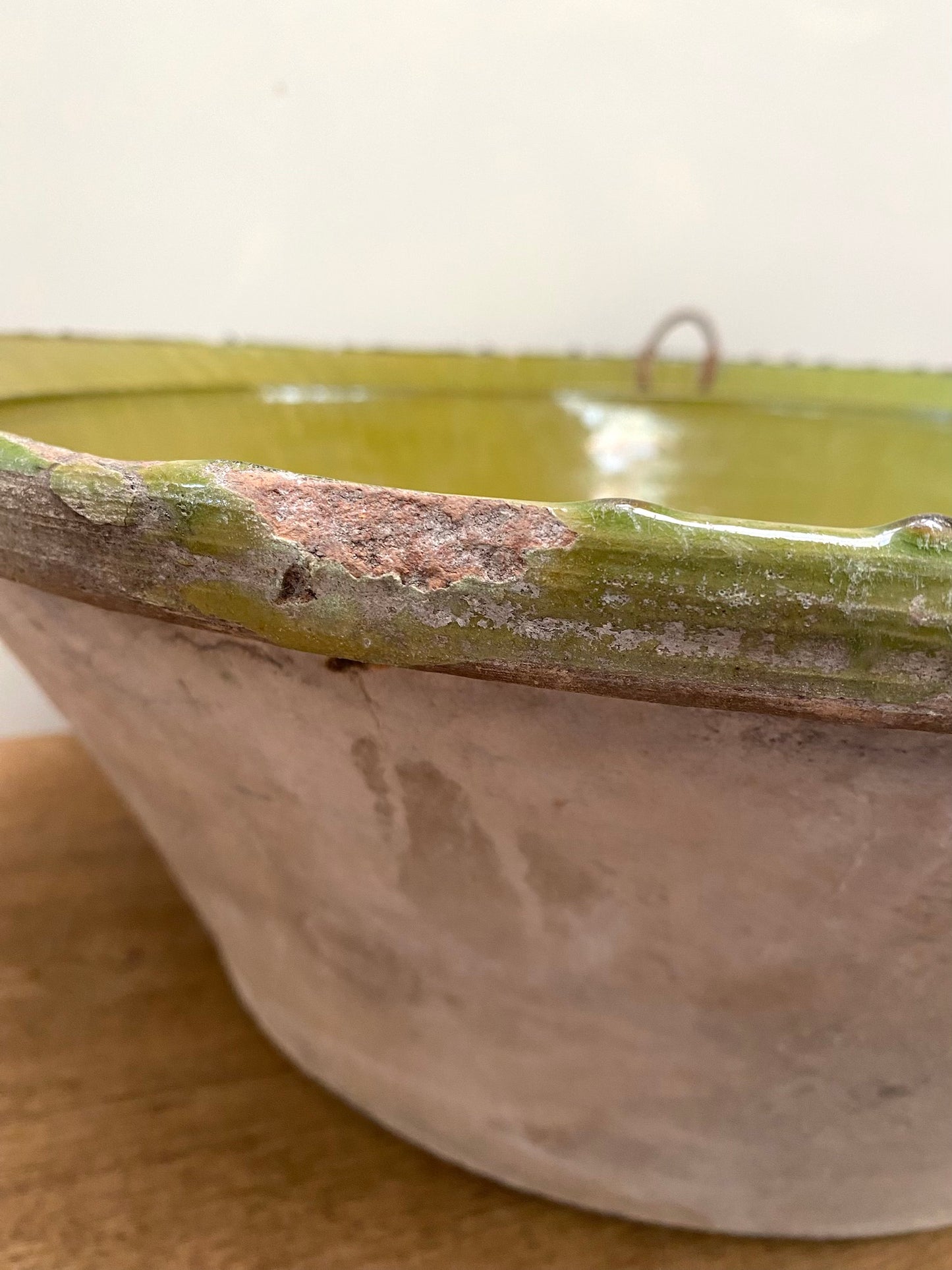 Vintage Spanish Glazed Bowl - Fern Green - Extra Large