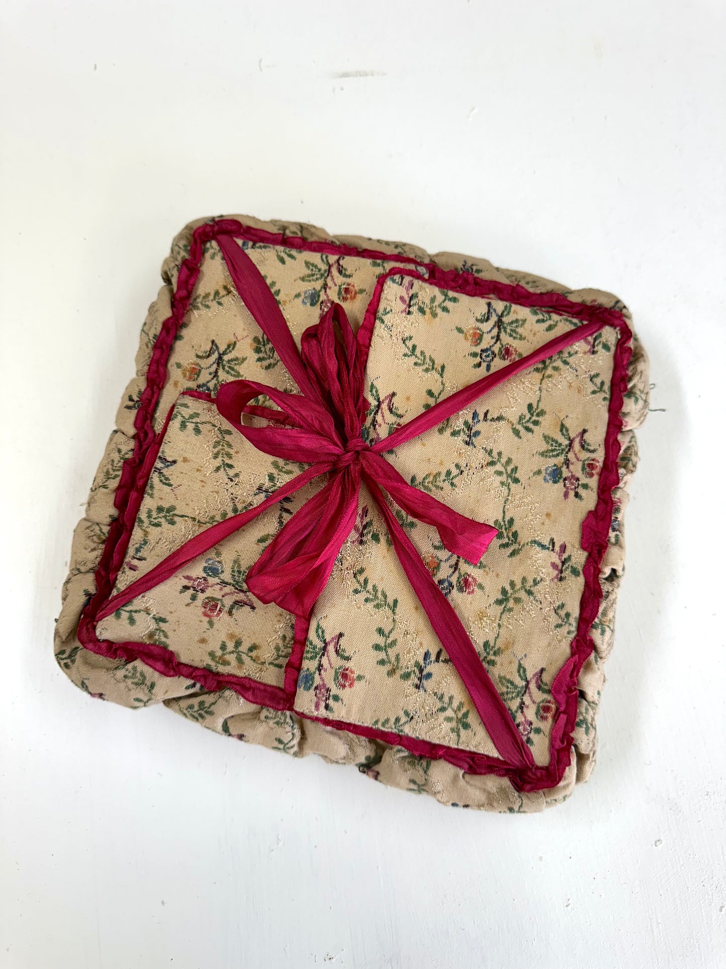 Antique French Fold Up Sewing Basket