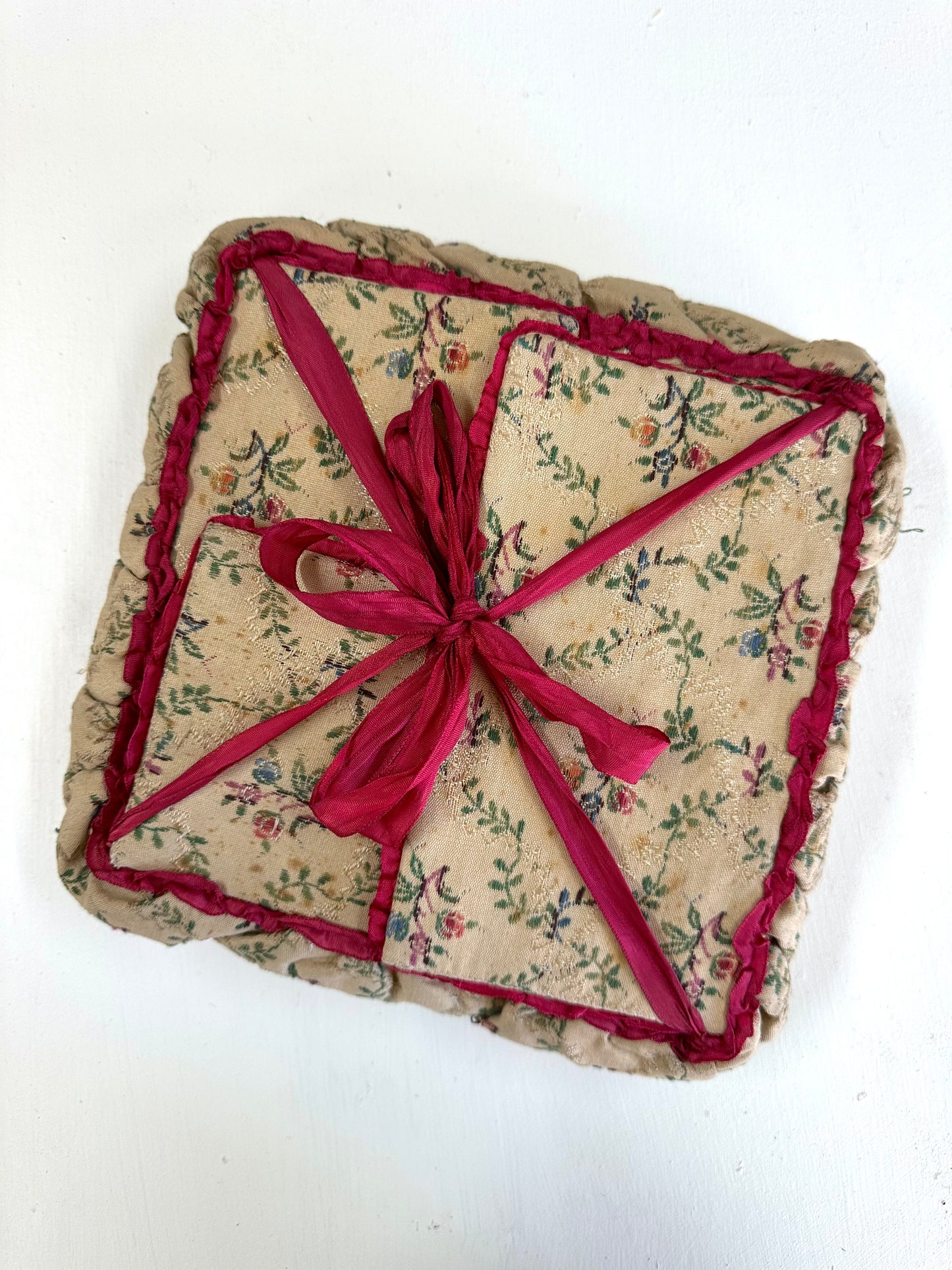 Antique French Fold Up Sewing Basket