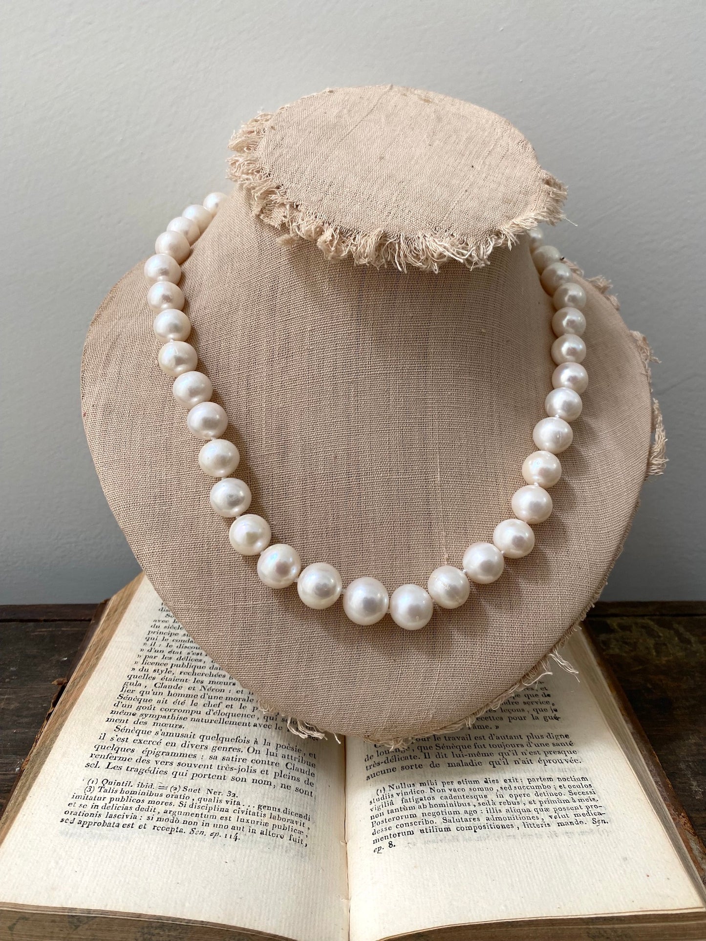 Italian Cream Pearl & Rose Gold Simple Clasp Necklace