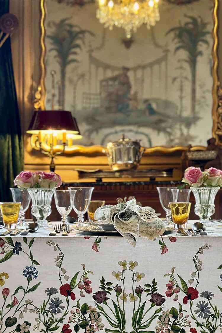 Summerill & Bishop x John Derian 'Botanical Wildflower' Linen Tablecloth