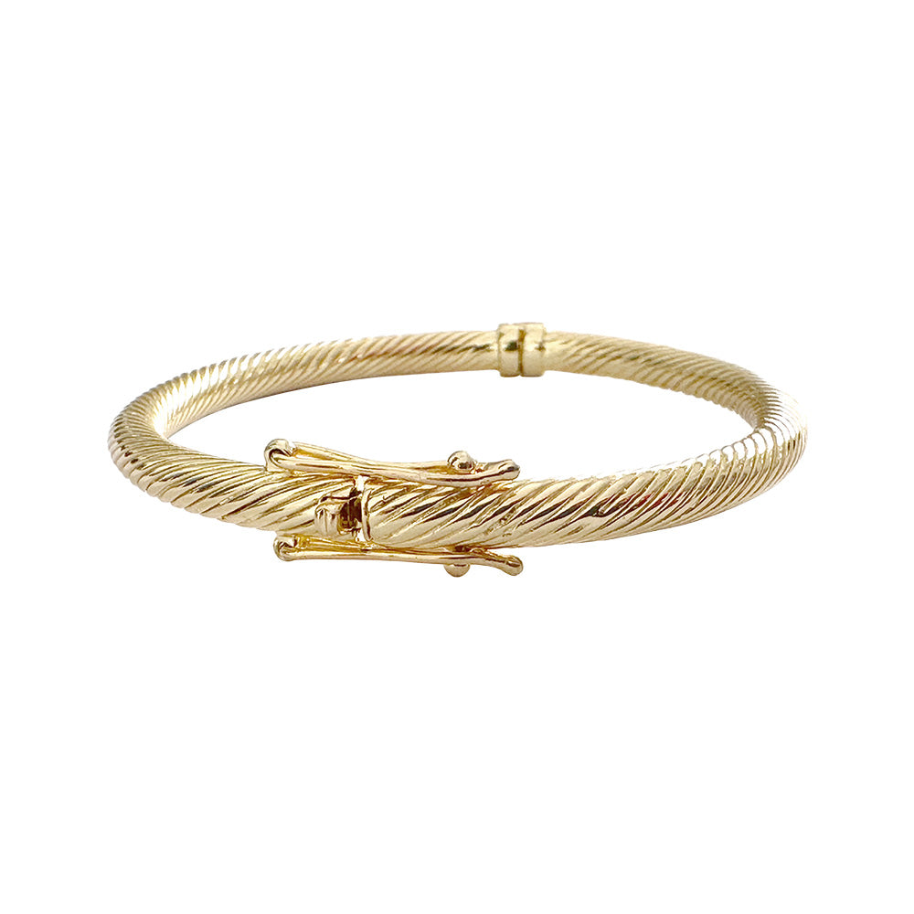 Fine French Gold Cuff - 'Twisted Rush'