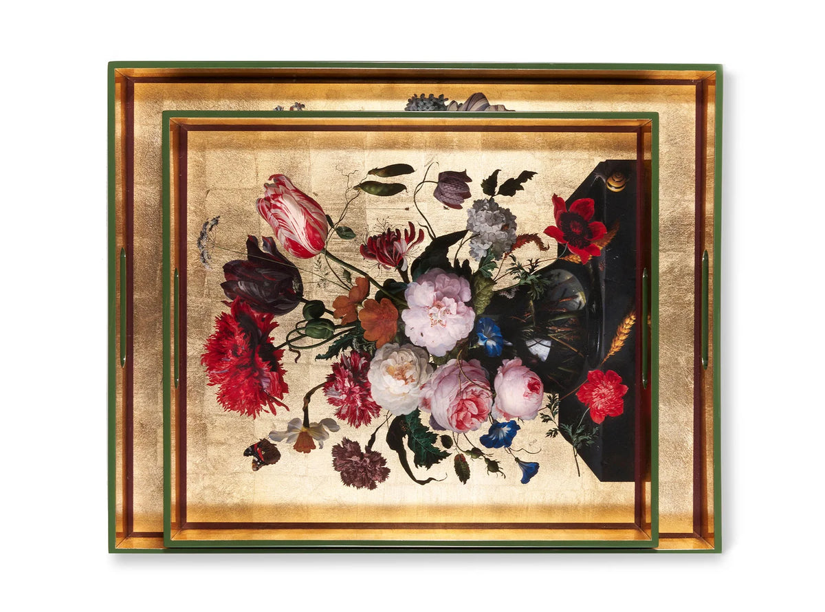 Summerill & Bishop Gold Leaf 'Still Life' Large Rectangular Tray