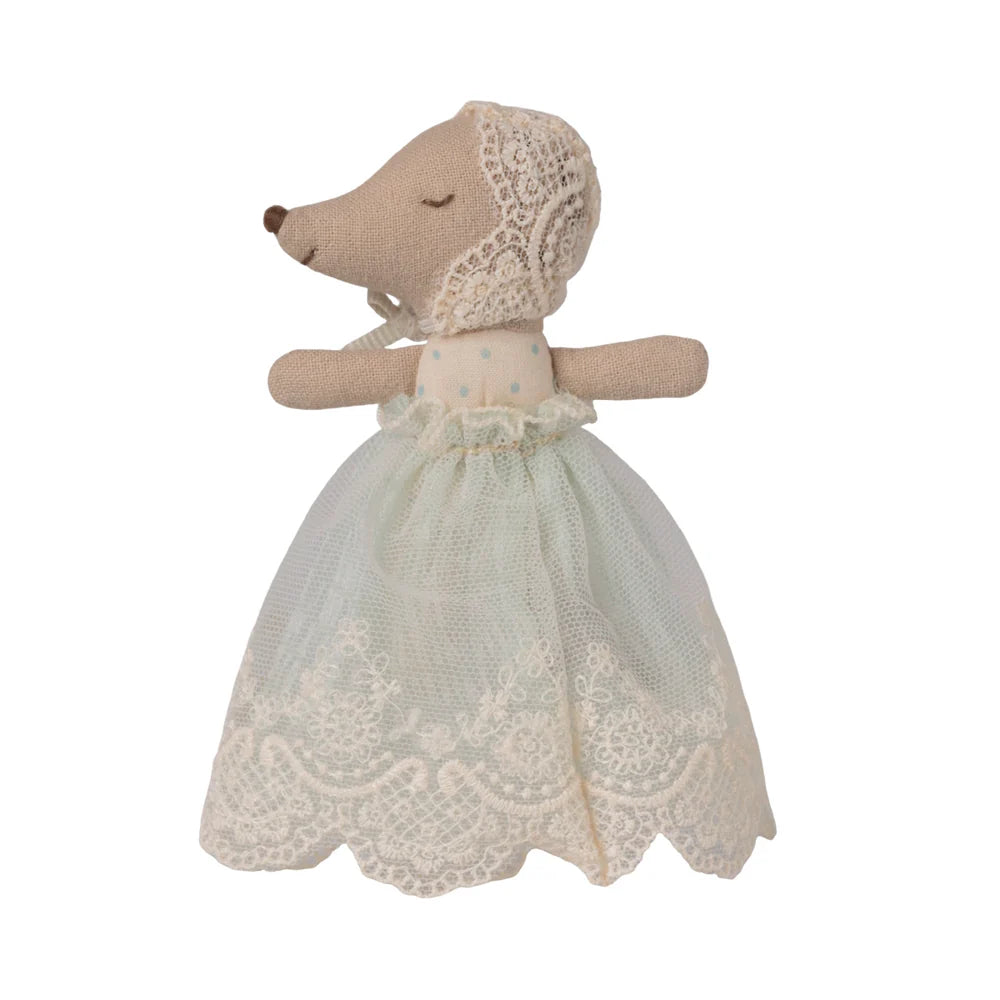 Maileg Baby Mouse In Gown - Mint