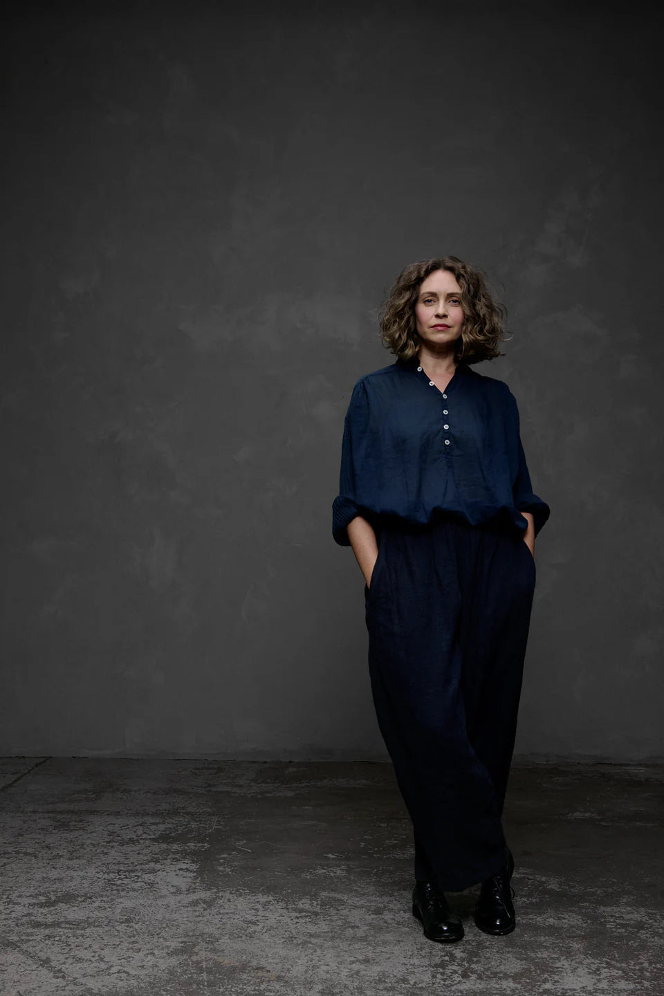 Metta Hill Shirt Cotton Voile - Navy