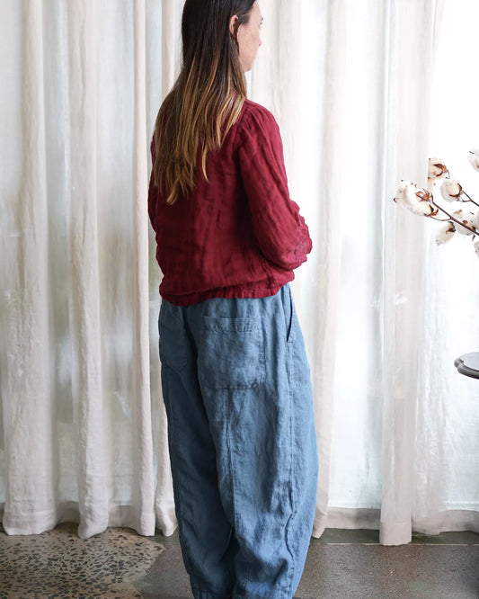 Metta Frankie Linen Pants - Washed Denim
