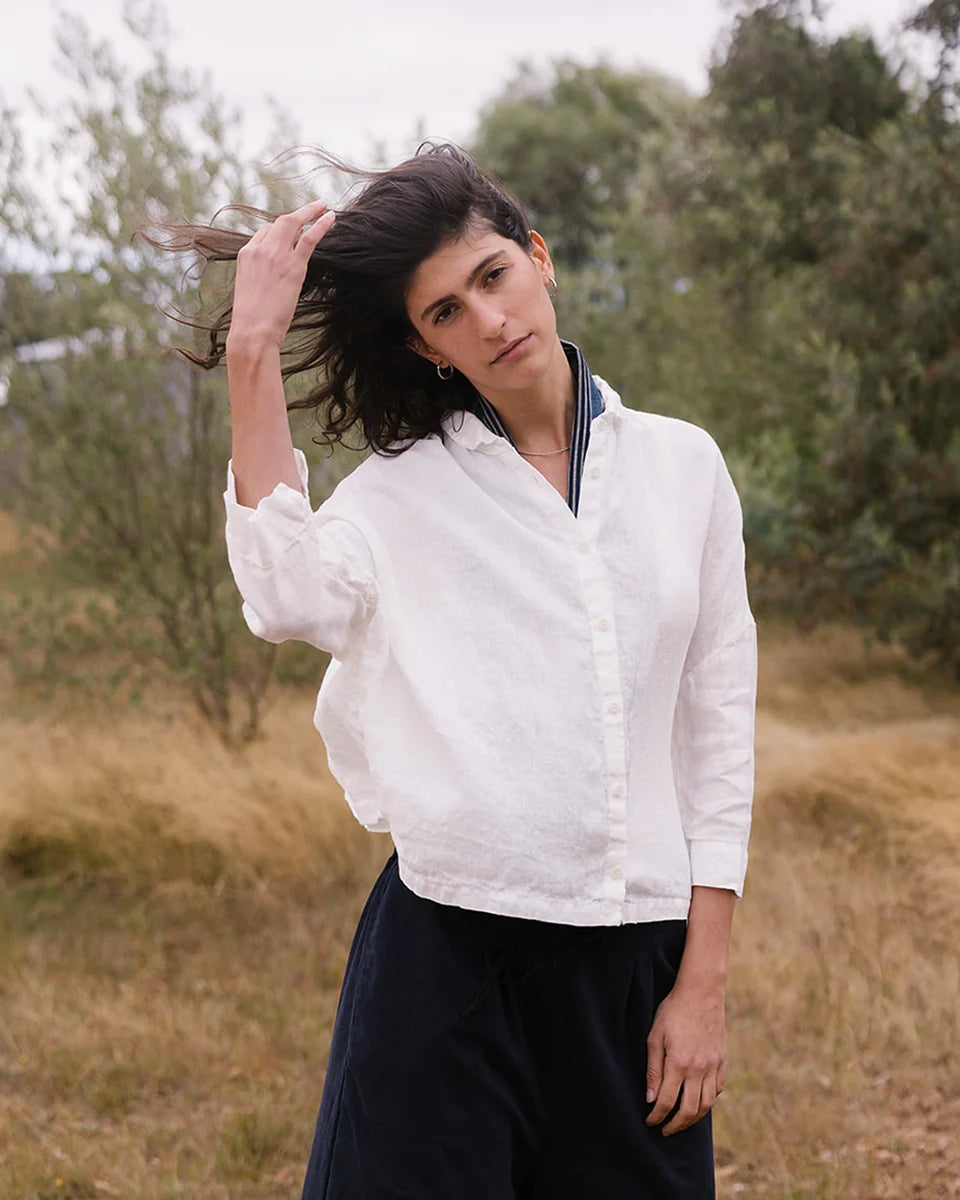 Metta Rae Lightweight Linen Shirt - White
