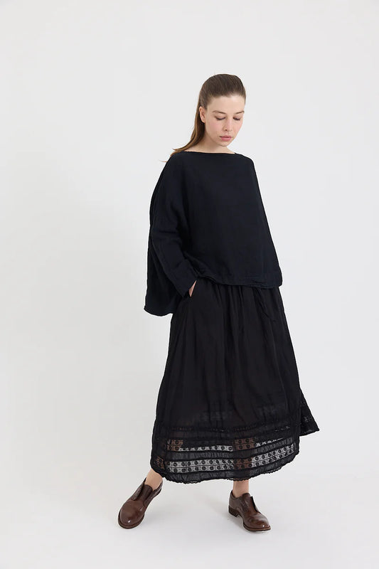 Metta Harper Cotton Skirt Navy