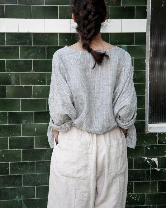 Metta Frankie Linen Pants - Natural Melange