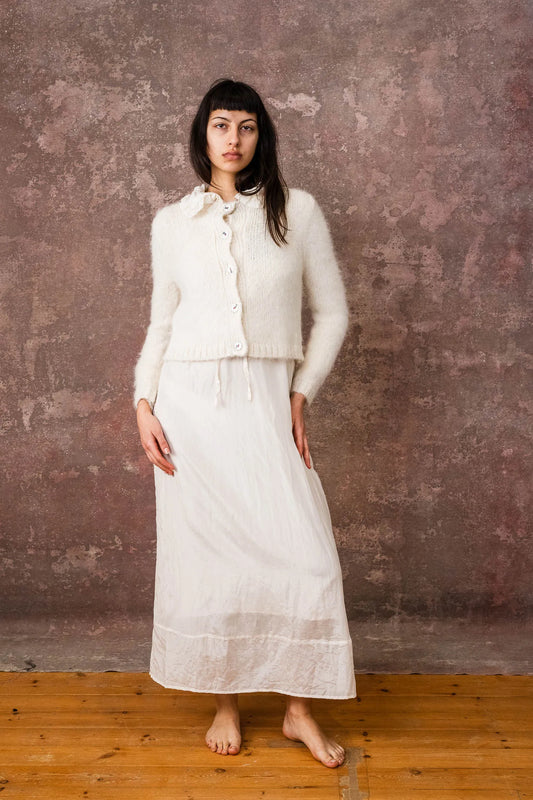 Sula Nickel Cardi Fluffy Alpaca Knit - Cream