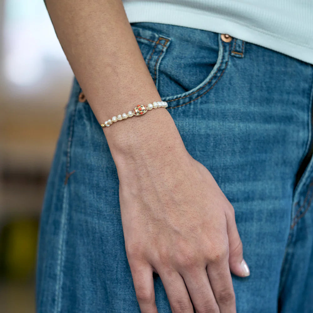 Dorothee Sausset Cord Bracelet With Pearls - 'Orishas S'
