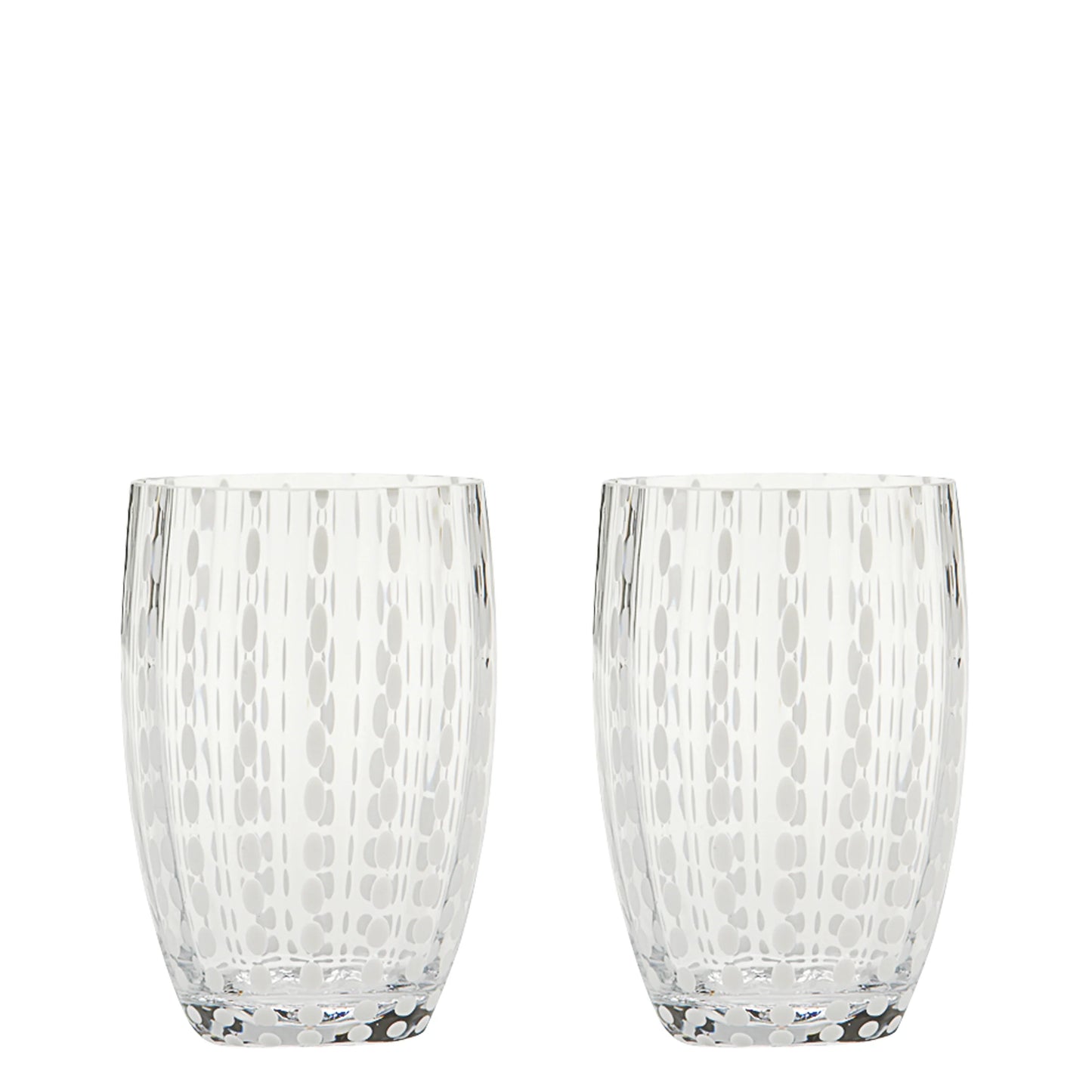 Perle Glass Tumbler Pair - Clear