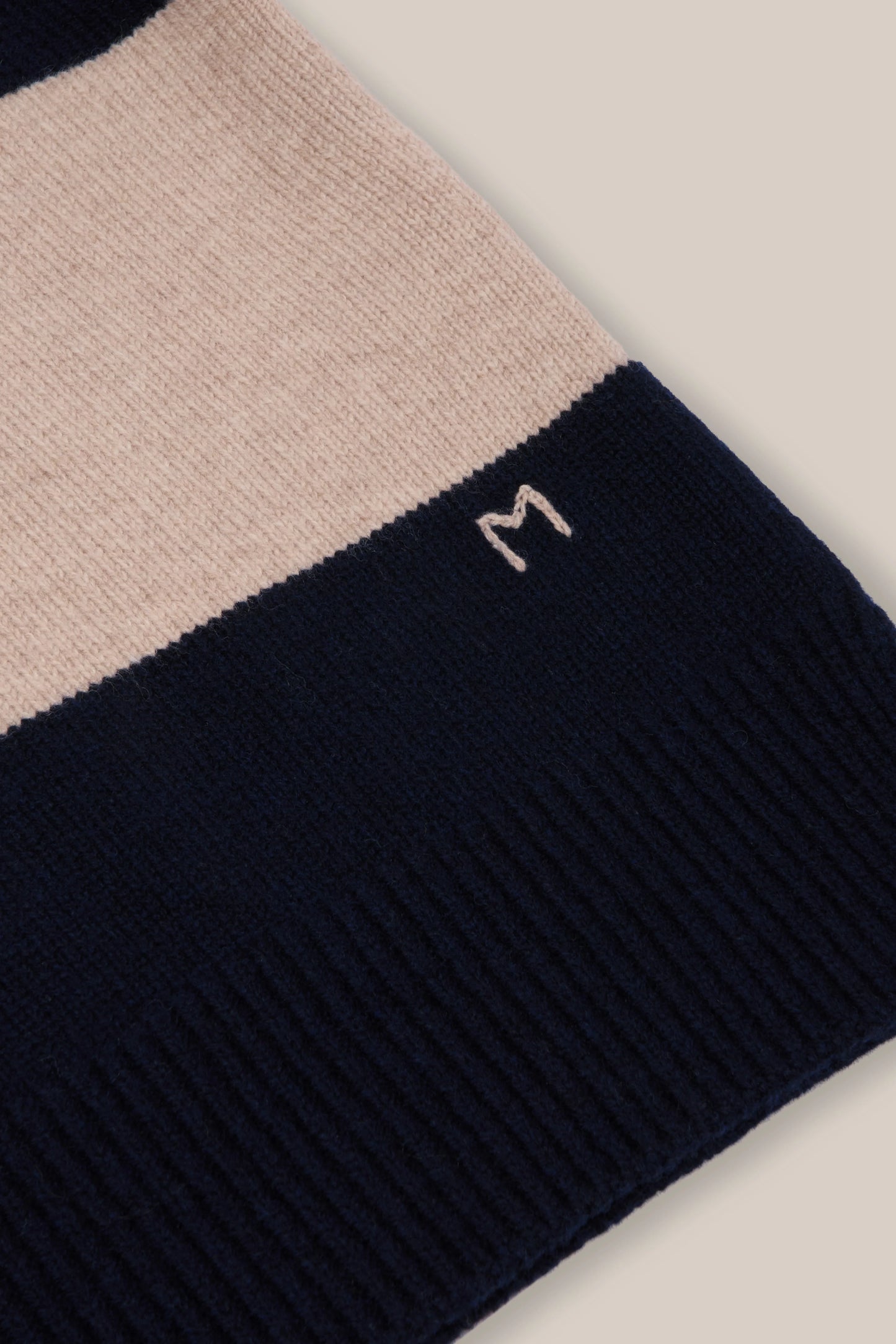 Moismont Merino Sweater 'Gregor' Stripes Navy/Cord