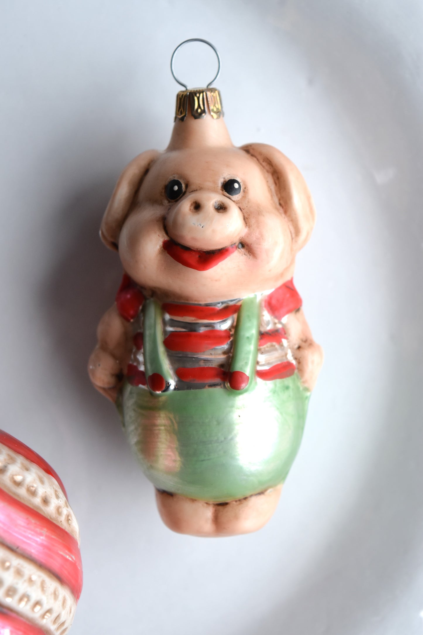 Pig in Pants & Swirl - Nostalgic German Christmas Ornaments - Set VIII