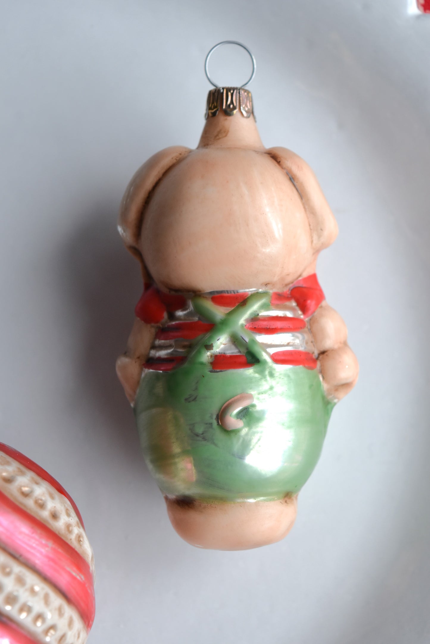 Pig in Pants & Swirl - Nostalgic German Christmas Ornaments - Set VIII