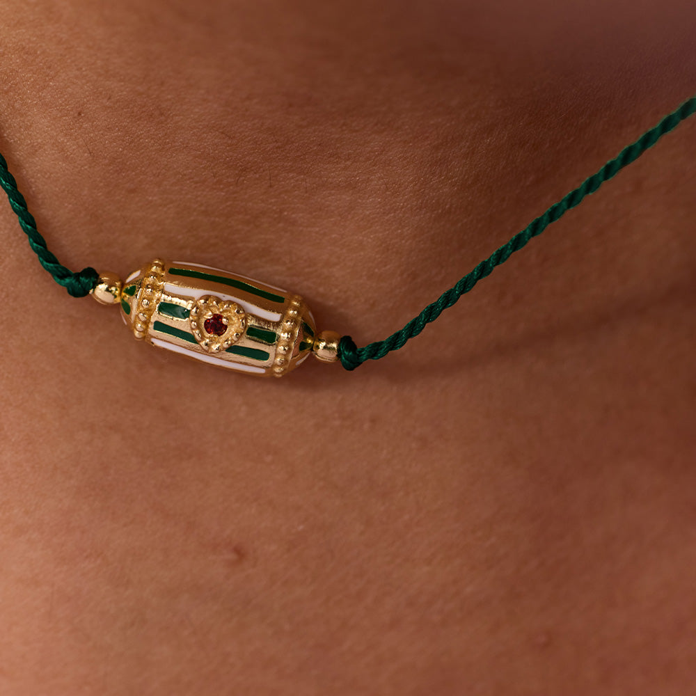 Fine French Gold Short Cord Necklace - 'Rakhi Lola'