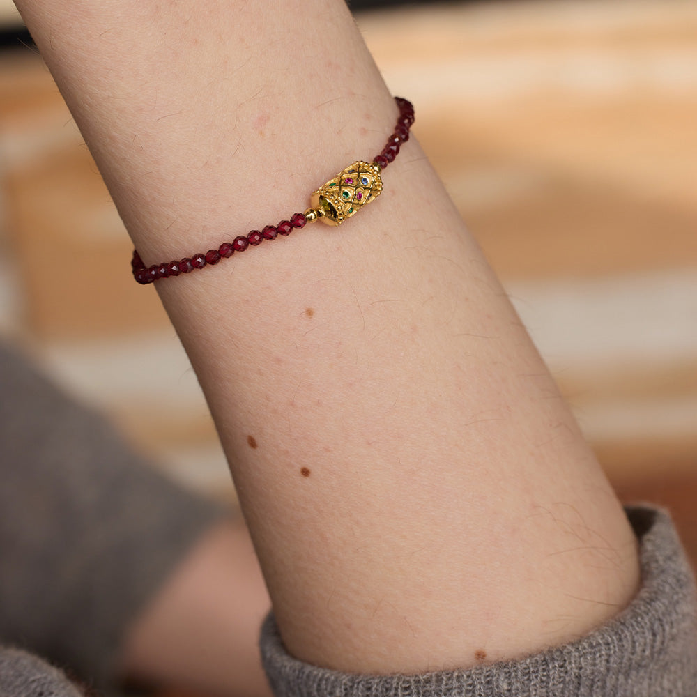 Fine French Gold Two Stones Bracelet - 'Rakhi I See You'