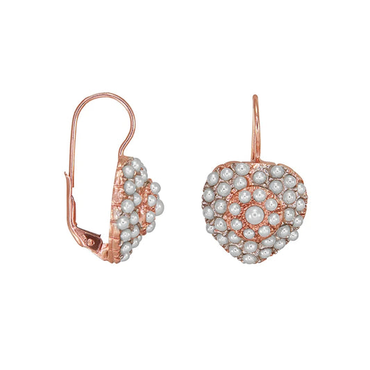 Italian Pearl Heart Drop Earrings