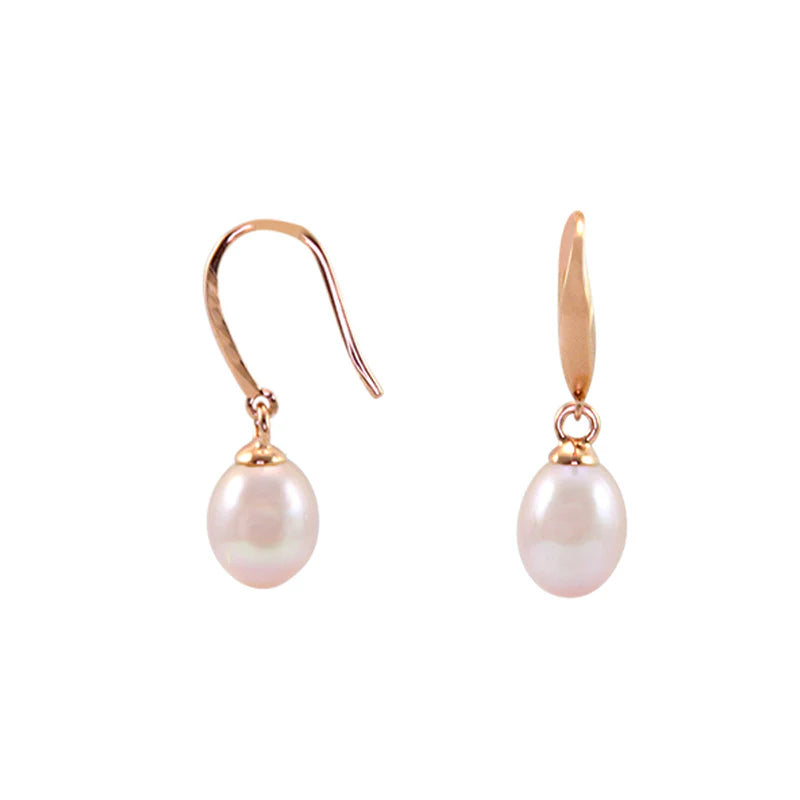 Italian Pink Pearl Drop Earrings